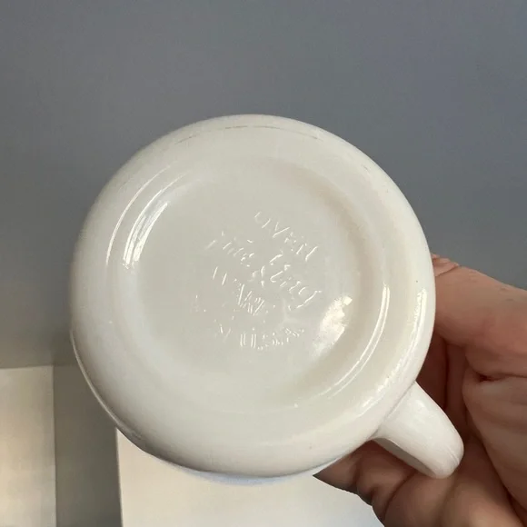 Vintage Fire King Oven Ware Pink Fleurette Creamer - Picture 5 of 12